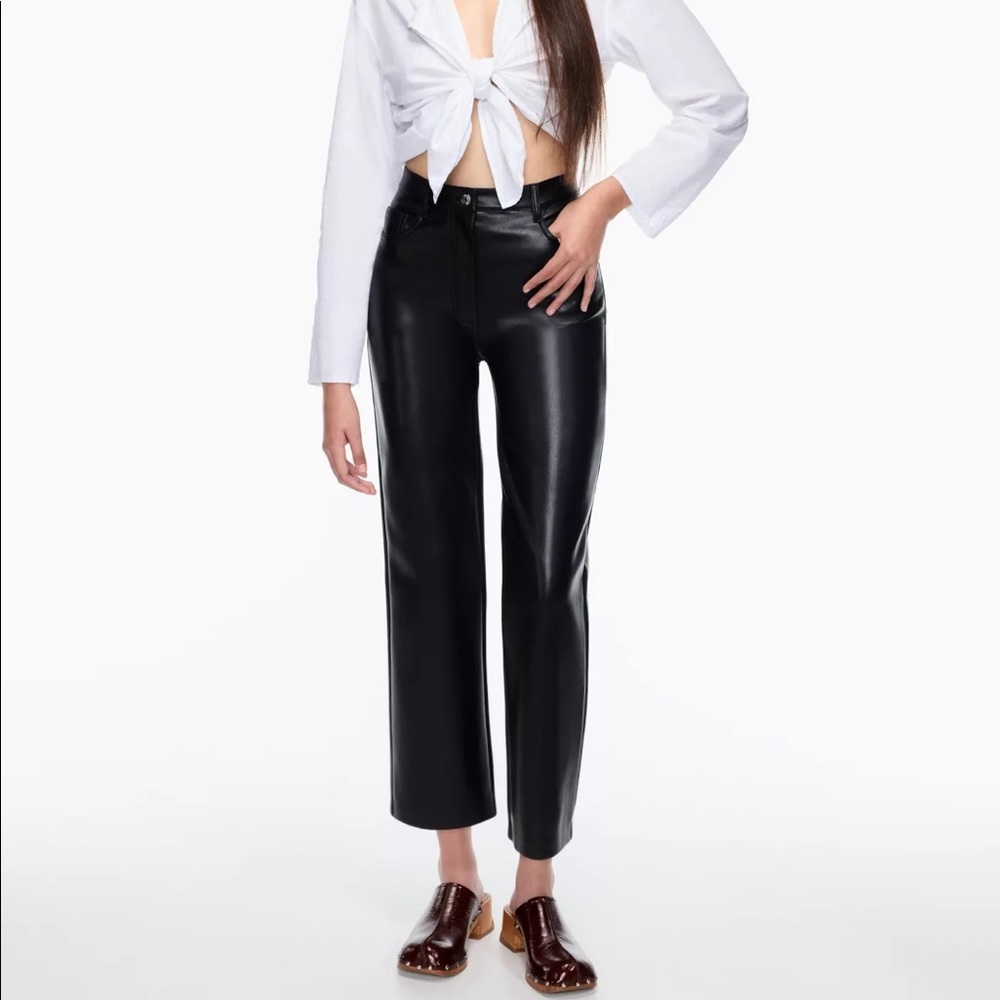 Aritzia Melina Cropped Leather Pant